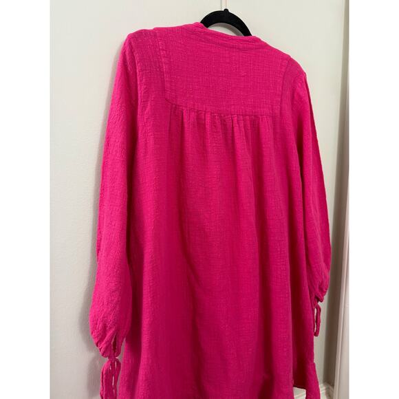 Tuckernuck Natalie Martin Cotton Resortwear Barbie Pink Tassel Shift Dress M - Picture 8 of 14